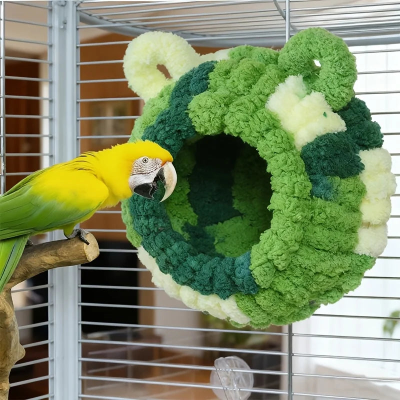 Bird Nest Warm Cotton Nest Parrot Nest Winter Plush Woven Hamster Squirrel Hanging Winter Bird Nest Small Pet Nest