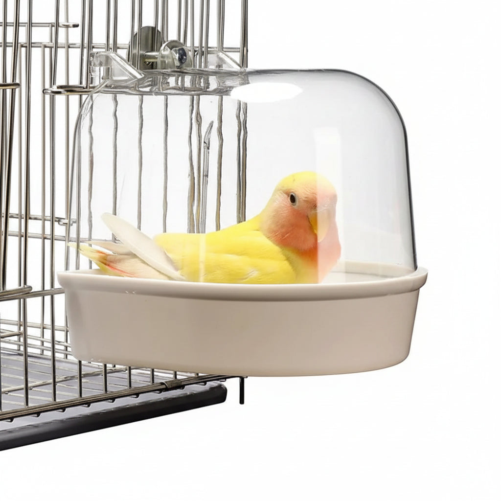 Clear Hanging Bird Bath Cage