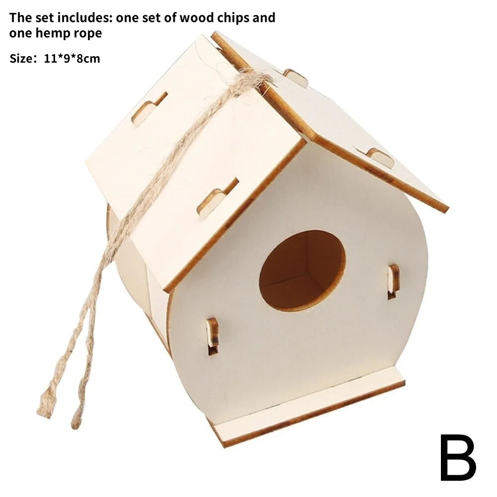 Wooden DIY Bird Nest House
