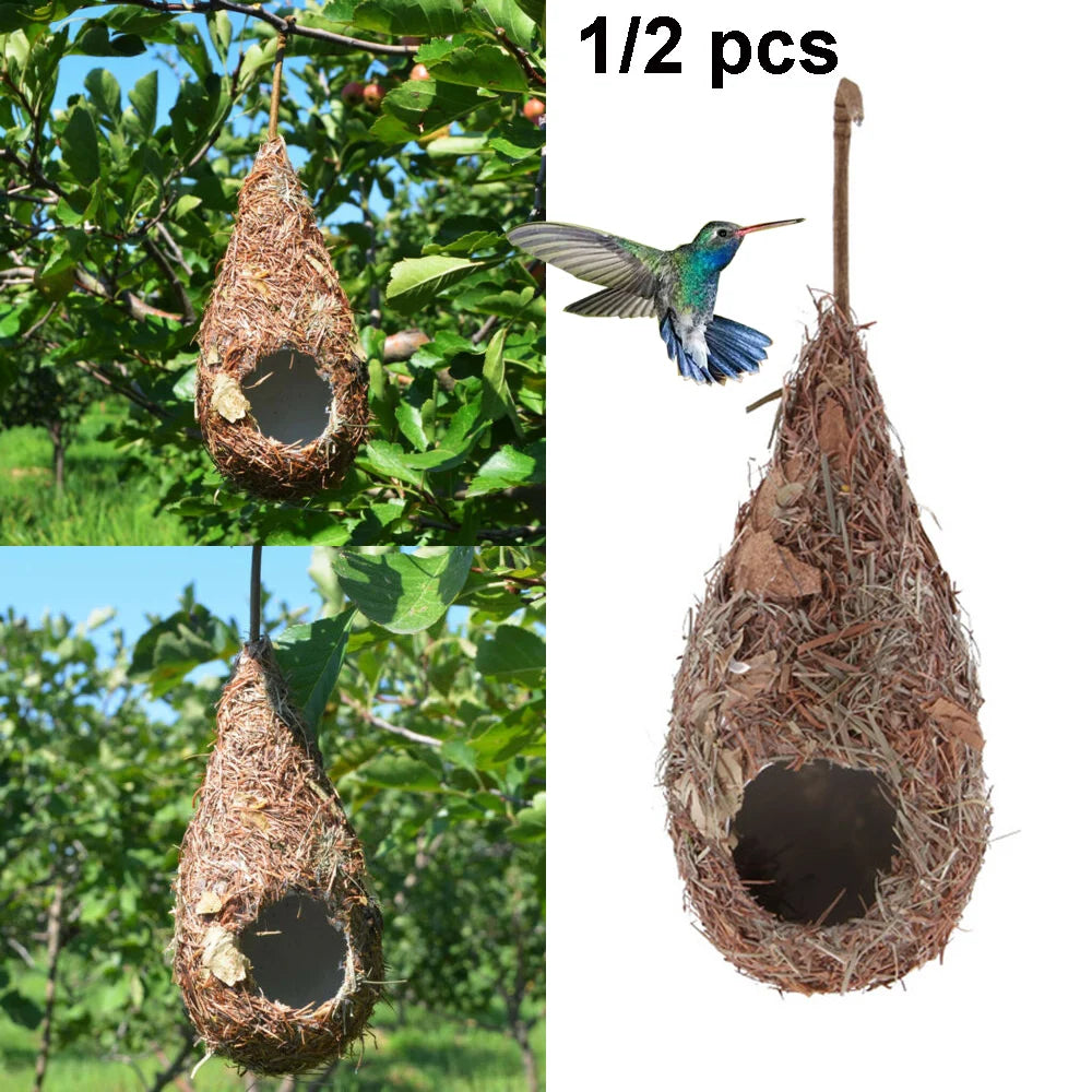 1/2PCS Bird House Natural Grass Hummingbird