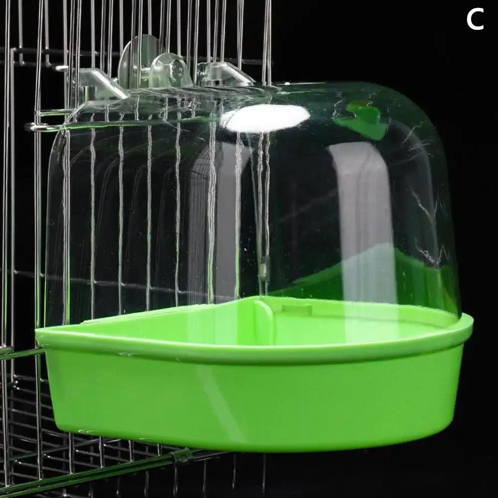 Clear Hanging Bird Bath Cage