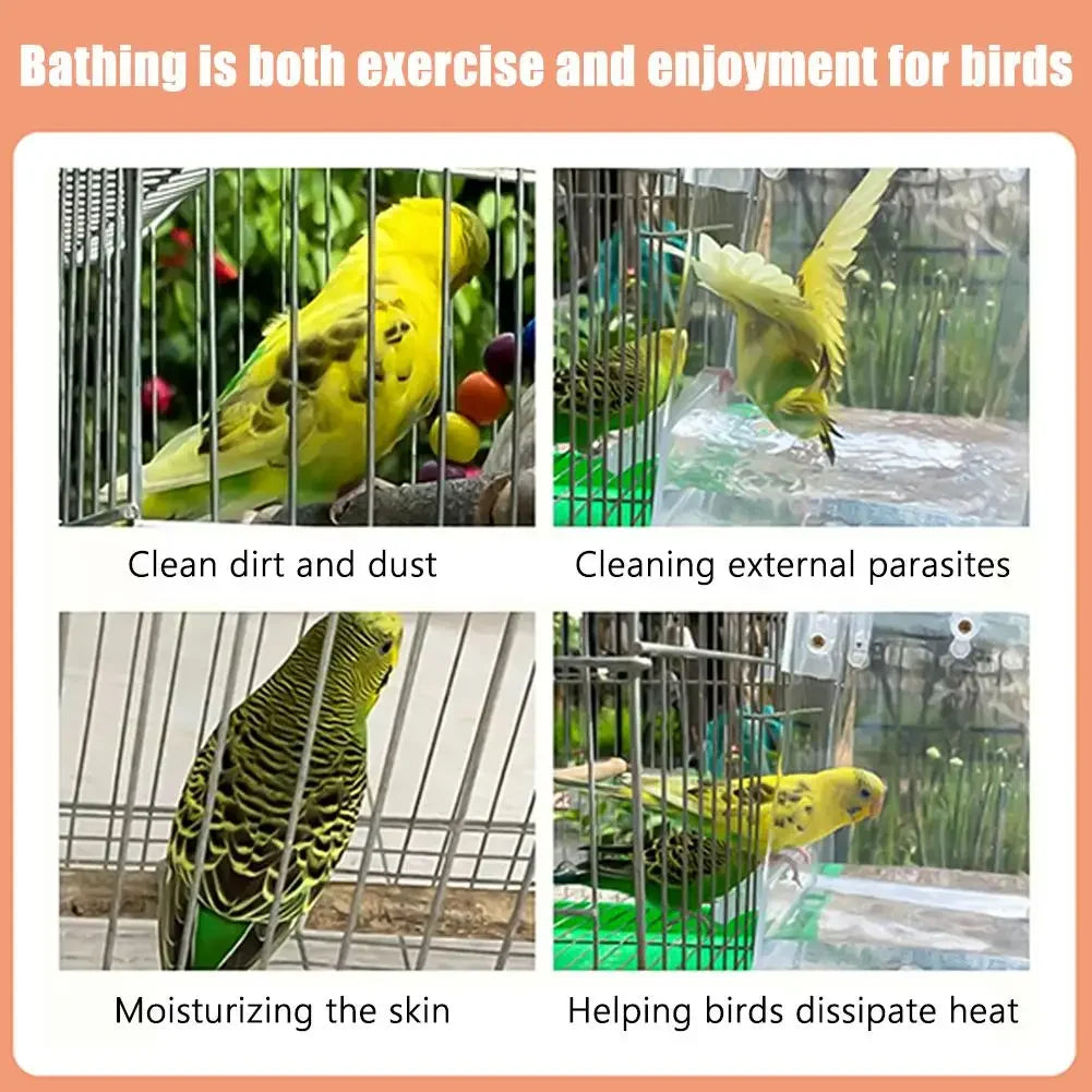 Clear Hanging Bird Bath Cage