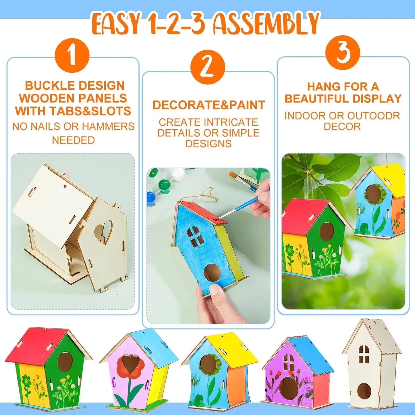 Wooden DIY Bird Nest House