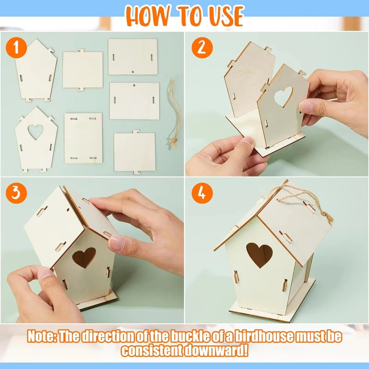 Wooden DIY Bird Nest House