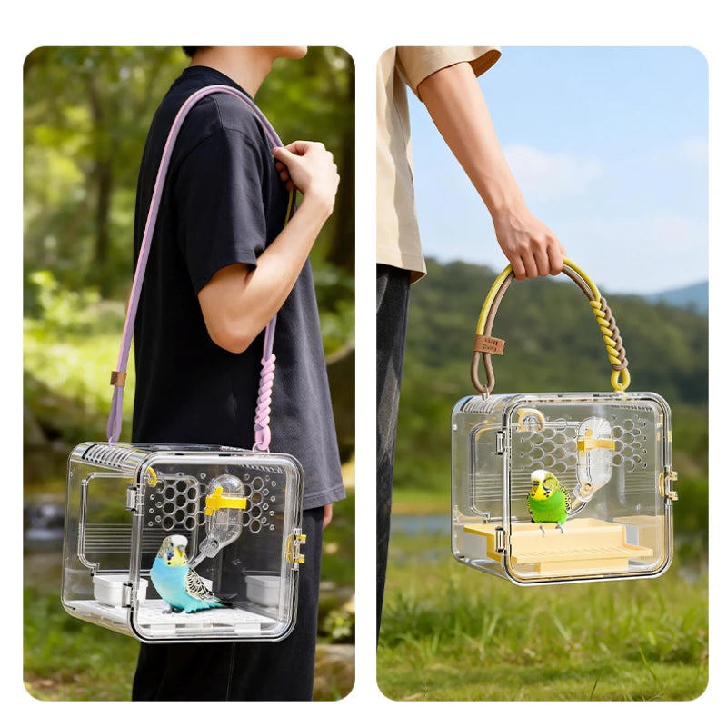 Bird Carrier Portable Clear Cage