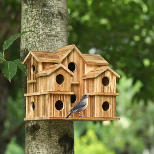Handmade Waterproof Natural Wooden Bird House