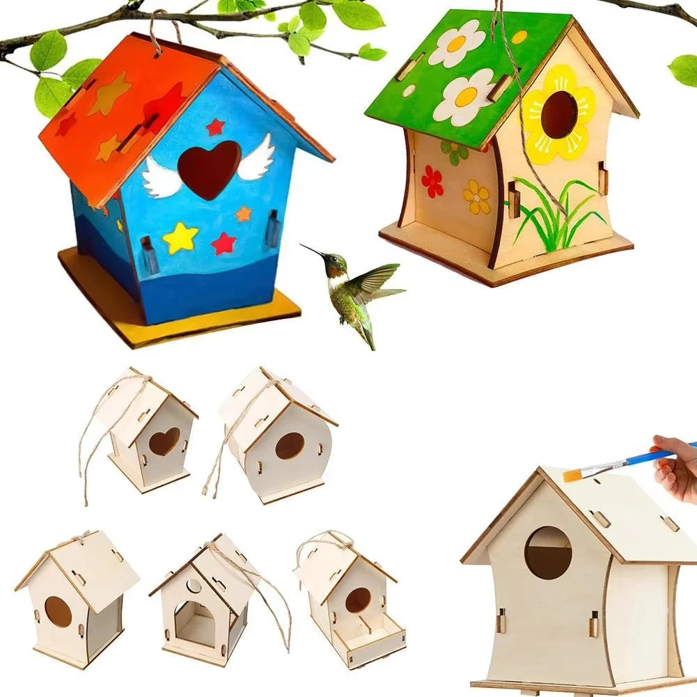 Wooden DIY Bird Nest House