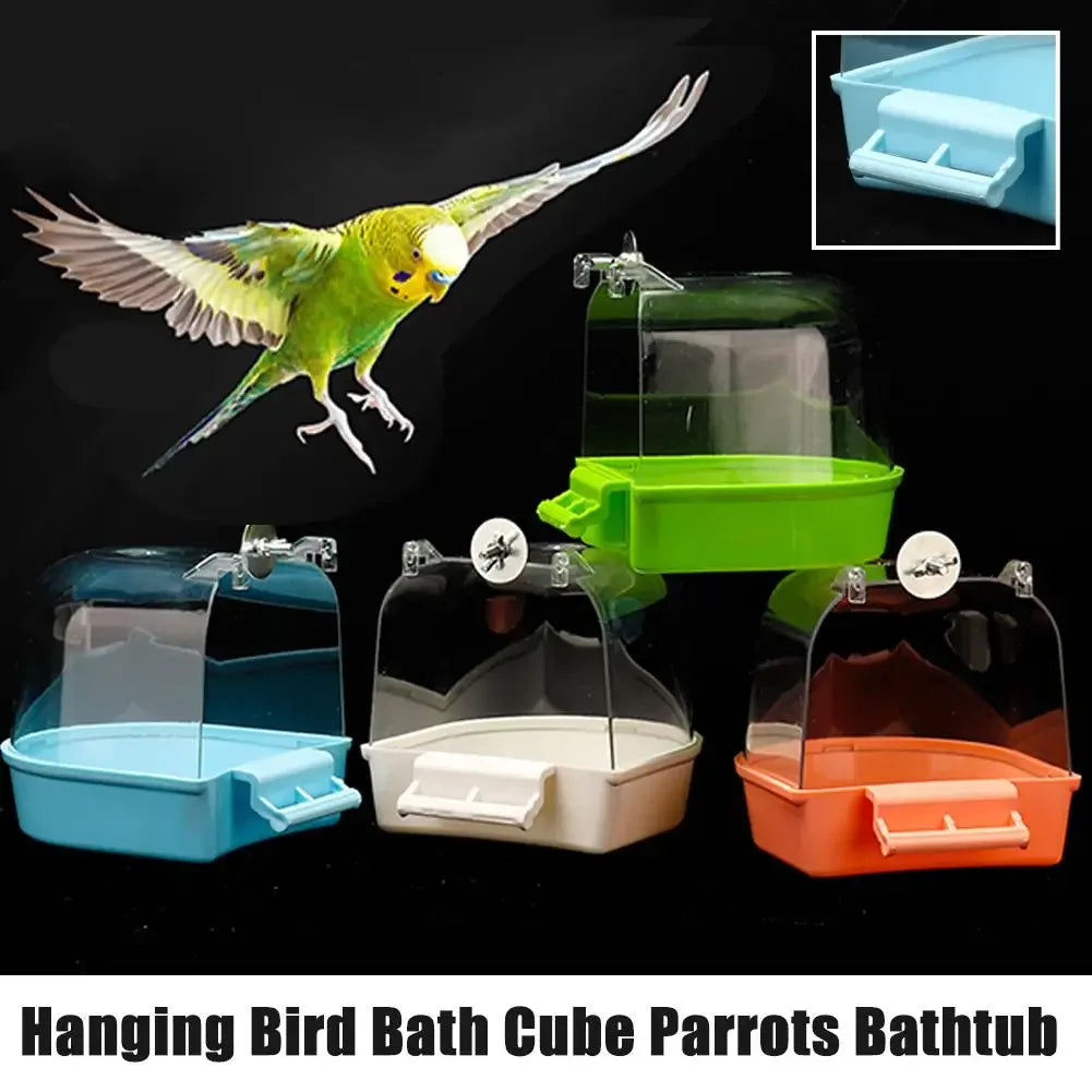 Clear Hanging Bird Bath Cage