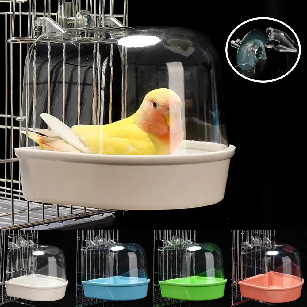 Clear Hanging Bird Bath Cage