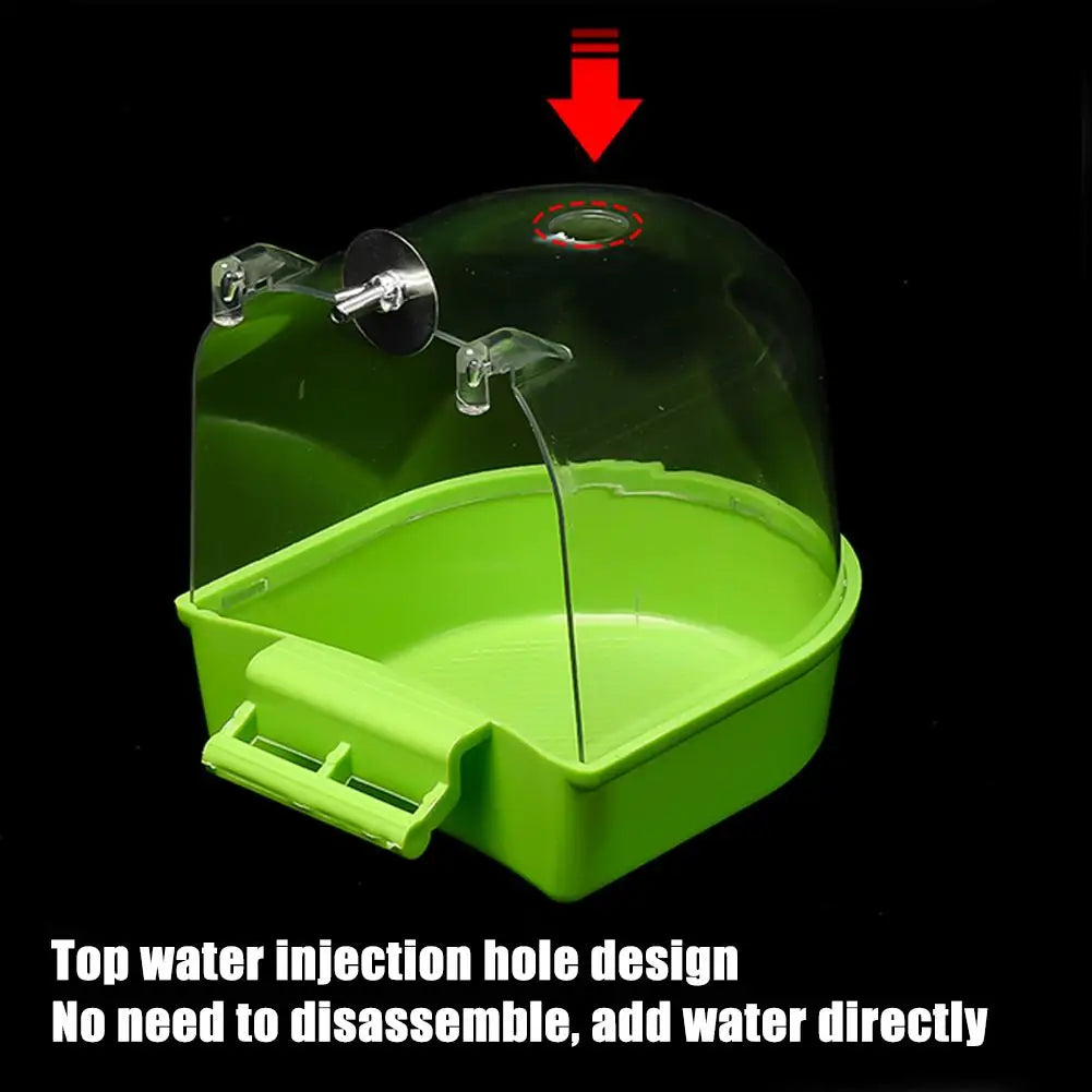 Clear Hanging Bird Bath Cage