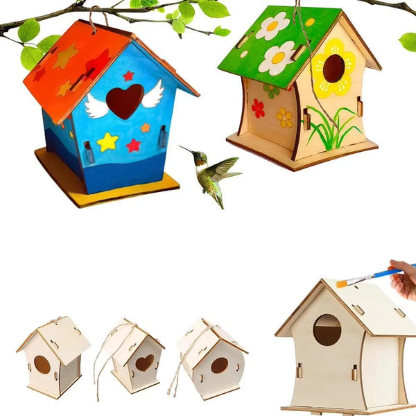 Wooden DIY Bird Nest House