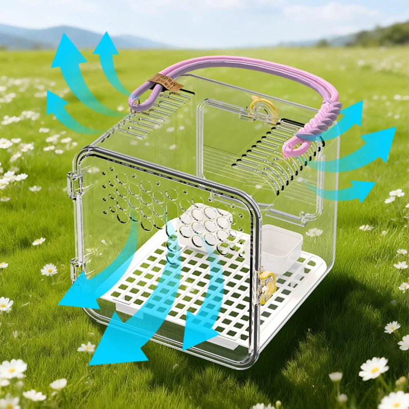 Bird Carrier Portable Clear Cage