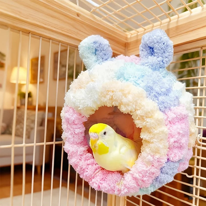 Bird Nest Warm Cotton Nest Parrot Nest Winter Plush Woven Hamster Squirrel Hanging Winter Bird Nest Small Pet Nest