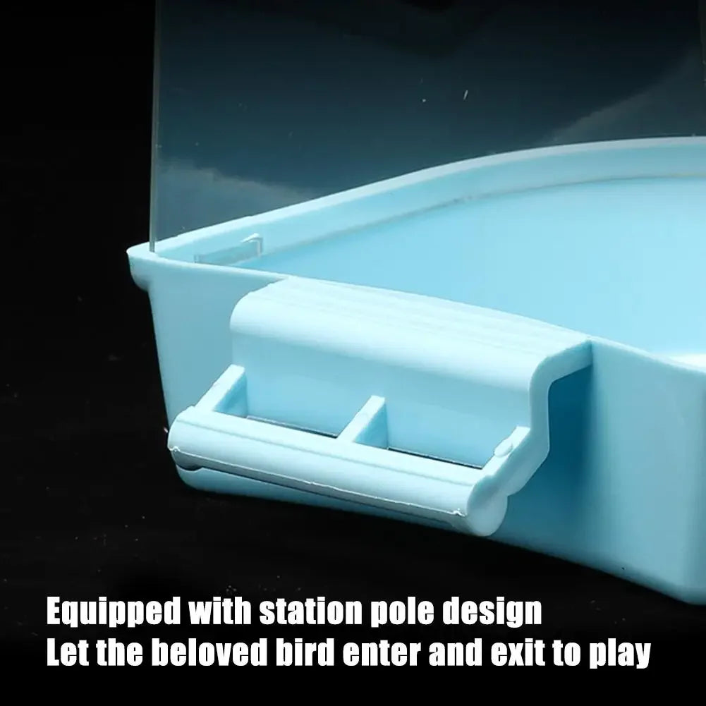 Clear Hanging Bird Bath Cage