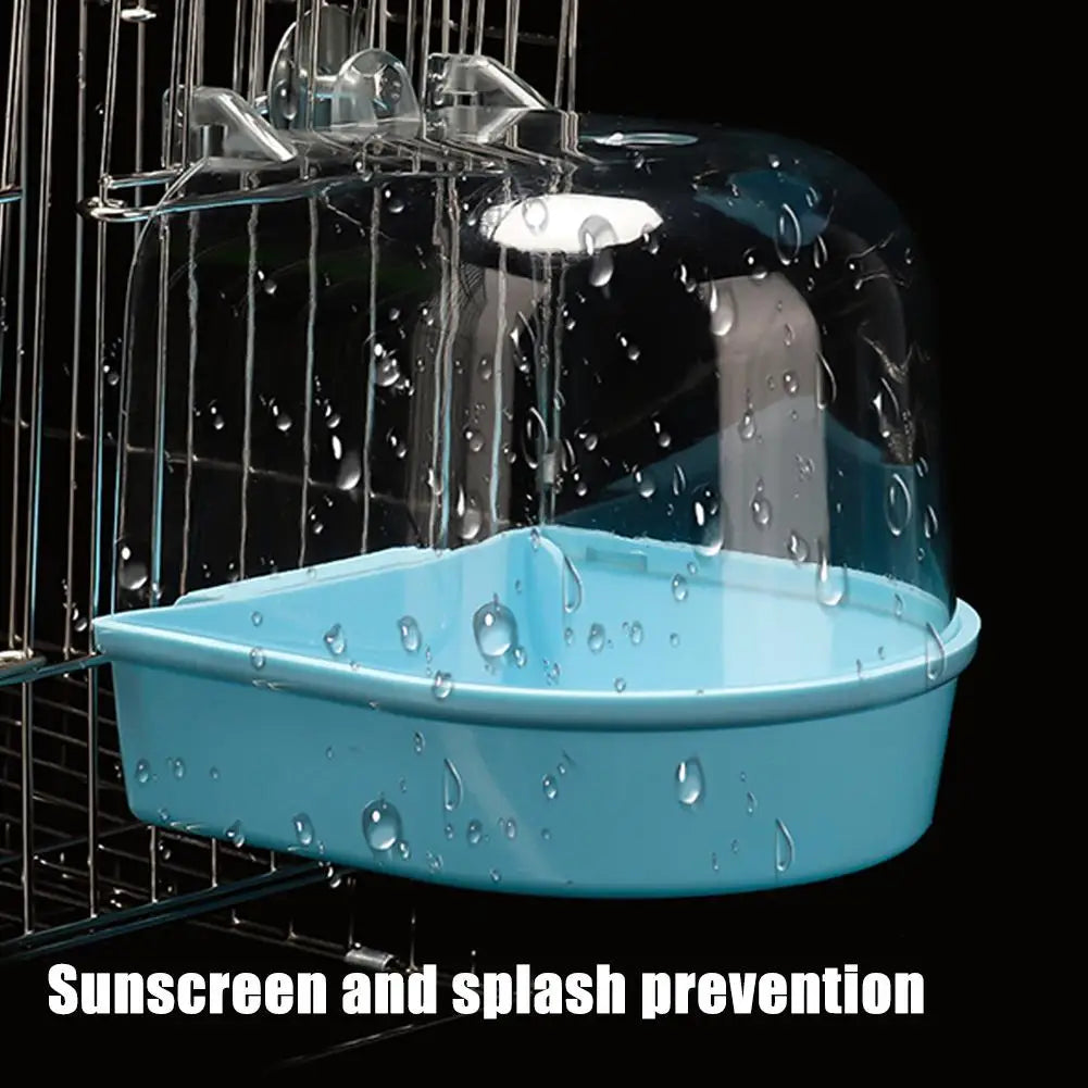 Clear Hanging Bird Bath Cage