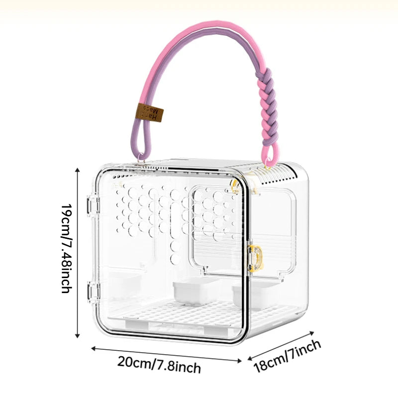 Bird Carrier Portable Clear Cage